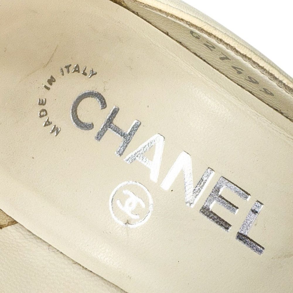 Authentic CHANEL Black & Beige Two Tone Ombre CC Logo Block Heel Pumps S… - Picture 7 of 11